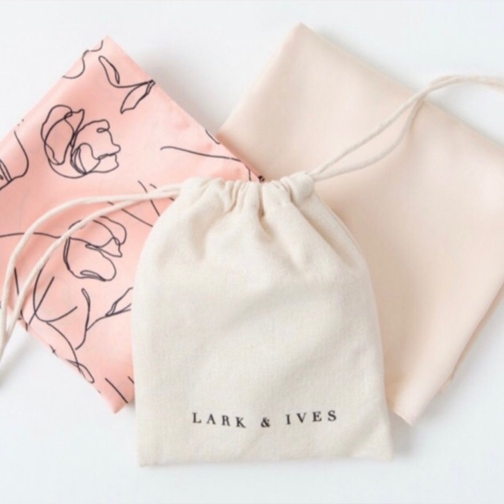 Lark & Ives Hair scarf Bundle set of 2 Includes 1 Pink with Black floral and 1 …
